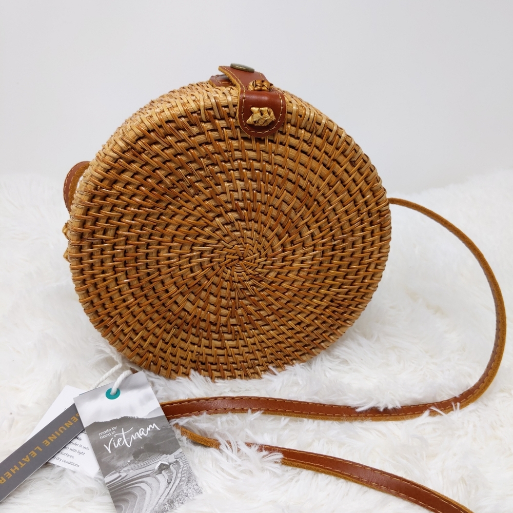 - - Rattan Wicker Leather Vietnam Crossbody